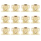 Fecho de Porta para Armário Alise com Dupla Esfera e Rolo, Dourado, Kit com 12