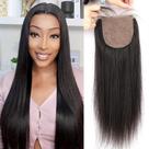 Fecho de renda à base de seda RIVPOIG 4x4 Brazilian Virgin Hair 40cm