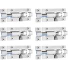 Fecho Deslizante INBOF 3" em Aço Inoxidável, Kit com 6 Unidades e Parafusos Fecho Deslizante INBOF 3" em Aço Inoxidável, Kit com 6 Unidades e Parafusos
