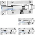 Fecho Deslizante INBOF em Aço Inoxidável 7,2 cm - Kit com 4 Fecho Deslizante INBOF em Aço Inoxidável 7,2 cm - Kit com 4
