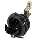 Fecho em T com tampa branca de nylon preto/preto