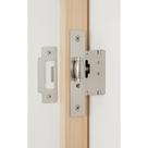Fecho Mini Rolete Porta Pivotante Cromado Inox Regulável