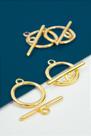 Fecho T Ouro 18k - 01 Unidade - 22mm