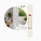 Fecho Trinco Concha Automatico FEC-637 162mm S/Chave Janela Porta Aluminio Branco Alumifix