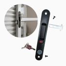 Fecho Trinco Concha Manual FEC-012APP 162mm Com 2 Chaves Janela Porta Aluminio Preto Alumifix