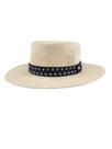 Fedora Hat Dockers Straw para homens bronzeado/azul marinho tamanho S/M