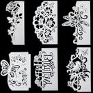 Feliz aniversário de metal Die Cut Flower Butterfly Lace Bird
