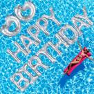 Feliz aniversário inflável Pool Float 15 unidades com 40 pontos adesivos Feliz aniversário inflável Pool Float 15 unidades com 40 pontos adesivos