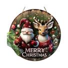 Feliz Natal Papai Noel Rena Estrela Floco De Neve Guirlanda De Madeira Para Varanda Placa Decorativa