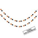 Felt Ball Garlands Partyprops Halloween Preto Laranja Branco