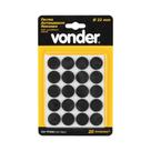 Feltro adesivo preto redondo 22mm com 20un vonder