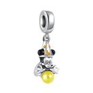 Feminino 925 Prata Charme Pulseira Pingente Mickey Superman Ponto Grânulo Balançar Jóias Acessórios