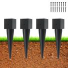 Fence Post Anchor Ground Spike 4x4 (9x9cm) Metal CDFYJHFDQ