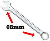 Ferramenta Chave Combinada 08mm Em Aço CR-V Ingco HCSPA081
