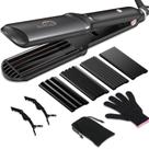Ferramenta de cabelo Hair Crimper Sixriver Ceramic Waver 4 em 1 preta