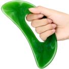 Ferramenta de massagem Gua Sha BBTO com alça de resina verde