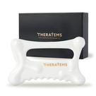 Ferramenta de massagem THERATEMS Natural Ceramic Gua Sha para rosto e corpo