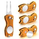 Ferramenta de reparo Golf Divot Skylety Metal com marcador de bola (4 unidades)
