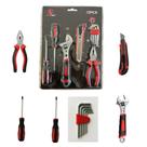 Ferramenta manual profissional Chave Inglesa Fenda Philips Allen Alicate Estilete Jogo 10 peças