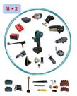 Ferramenta Multifuncional 21V Brushless Profissional 11+2 Parafusadeira com 2 Maletas