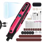 Ferramenta rotativa HARDELL Mini Cordless 4V com 86 acessórios rosa
