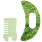 Ferramentas de massagem BBTO Jade Comb para couro cabeludo Massage Gua sha Comb