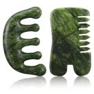 Ferramentas de massagem BBTO Jade Comb para couro cabeludo Massage Gua sha Comb