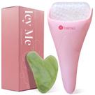 Ferramentas faciais BAIMEI Cryotherapy Ice Roller e Gua Sha Pink