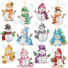 Ferraycle, 12 peças, chaveiros e ornamentos Snowman Diamond Art Ferraycle, 12 peças, chaveiros e ornamentos Snowman Diamond Art