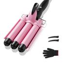 Ferro de ondulação TOP4EVER 25 mm, 3 cilindros, frisador de cabelo, rosa Ferro de ondulação TOP4EVER 25 mm, 3 cilindros, frisador de cabelo, rosa