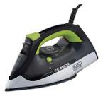 Ferro de Passar Roupa Black Decker, Modelo FX2700, Ferro Com Vaporizador e Sistema Antigotejamento, Preto, Verde e Branco