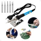Ferro de Solda Ajustável 15-60W 220V Exbom com 5 Ponteiras Profissional Alta Temperatura Soldador