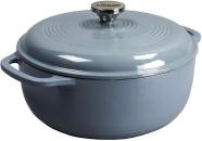 Ferro fundido esmaltado Dutch Oven Lodge de 7,5 litros, azul tempestade