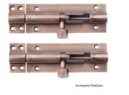 Ferrolho Trinco para Porta 10 cm + parafusos - Cor bronze - Kit 2 peças