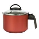 Fervedor Caneco Leiteira 16 cm Antiaderente Teflon com Tampa de Vidro