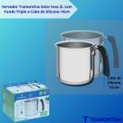Fervedor Tramontina Solar Inox 2L com Fundo Triplo e Cabo de Silicone 14cm