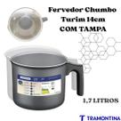 Fervedor Tramontina Turim Alumínio 1,7L Starflon Max Chumbo 14cm com Tampa