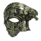 Festa à fantasia de Halloween com máscara de meia face Steampunk