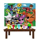 Festa Aniversário Jogo Sprunki Decoração Cenários Kit Prata