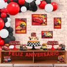 Festa Carros Kit Aniversário Com 42 Enfeites Infantil Piloto de Corrida