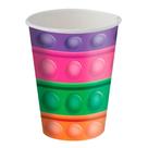 Festa Pop It Copo Descartável de Papel Fidget Toys com 8 Unidades