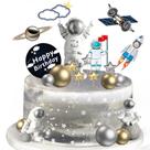 Festa temática espacial Cake Topper CANIPHA com astronauta, 22 unidades