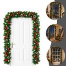 Festão de Natal Verde Aramado Luxo 2,7m 300 Galhos Grosso Flexível Decoração Natalina Porta Janela Mesa Escada Guirlanda Enfeites