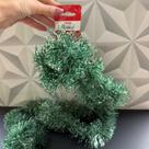 Festão de natal verde nevado decorado com branco 2m para enfeite de Natal árvore decoração natalina 6 fitas festao