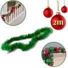 Festão Natal Grosso Verde Opaco AramadoLuxo 200cm Decoração