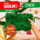 Festão Verde Natal Aramado Grosso Luxo 270cm - 300 Galhos Festa de Natal Luxuoso