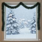 Festão Verde Nevado Natalino 17cm x 5m Enfeite Luxo para Decoração de Natal