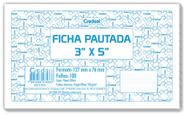 Ficha Pautada 3x5 Credeal (127mmx76mm), 100 folhas, Papel offset 150g/m²