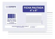 Ficha Pautada 4x6 Sidgraph 15,2x10,2 cm Pacote Com 100