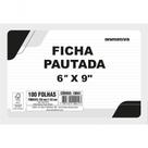 Ficha Pautada 6'' X 9'' Pacote 100 Folhas Papel 150g-m2 para Estudos e Organização Branco